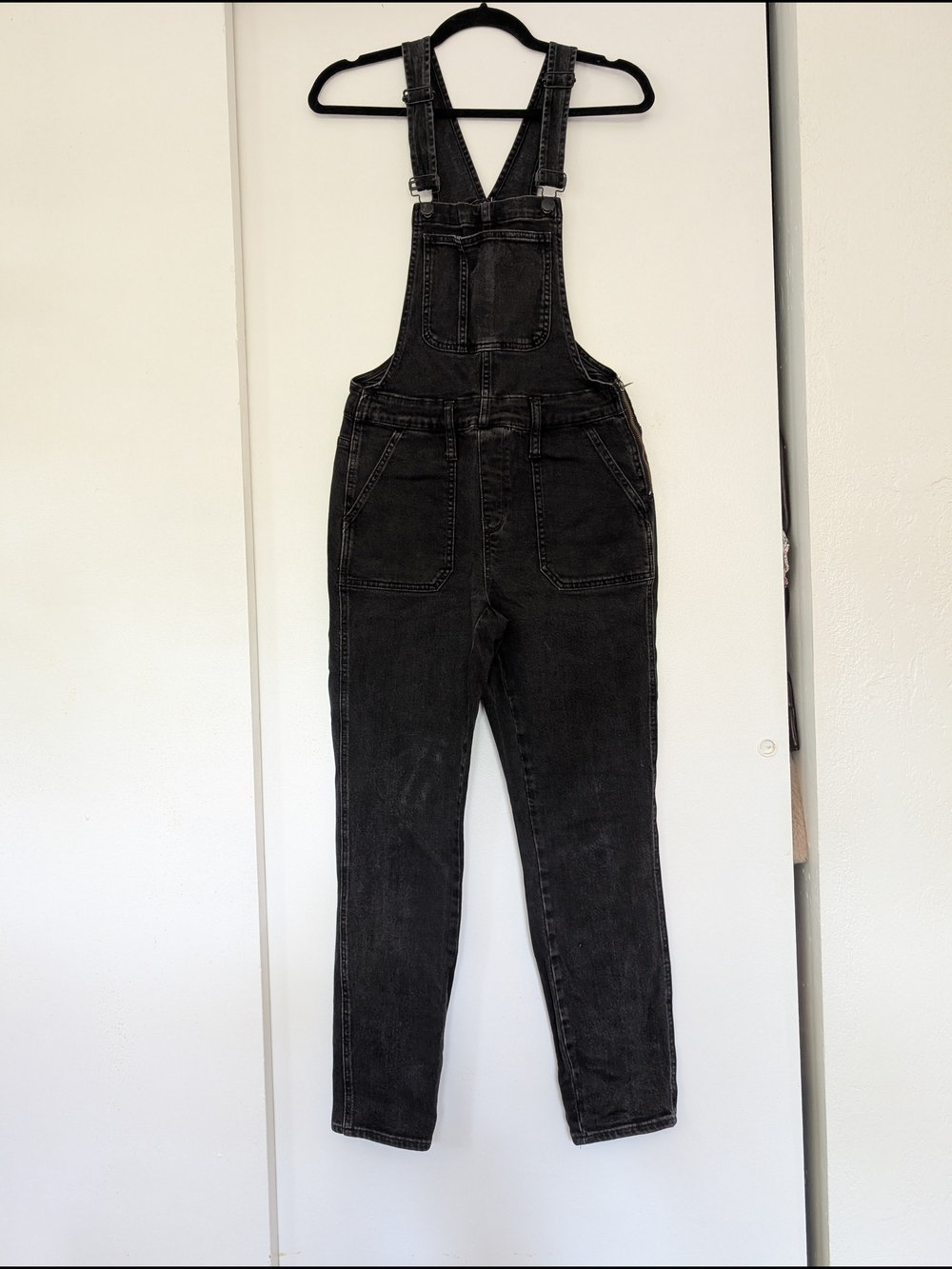Madewell Black Denim Overalls
